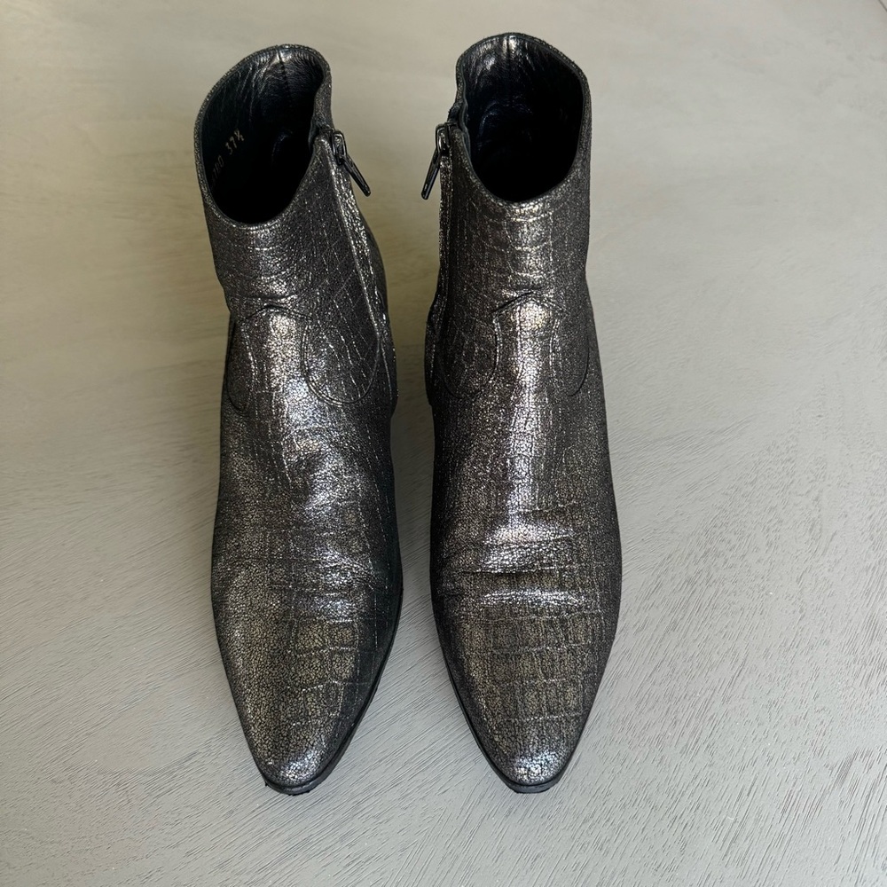 Saint Laurent Wyatt Croc Embossed Ankle Boot - Picture 4 of 12
